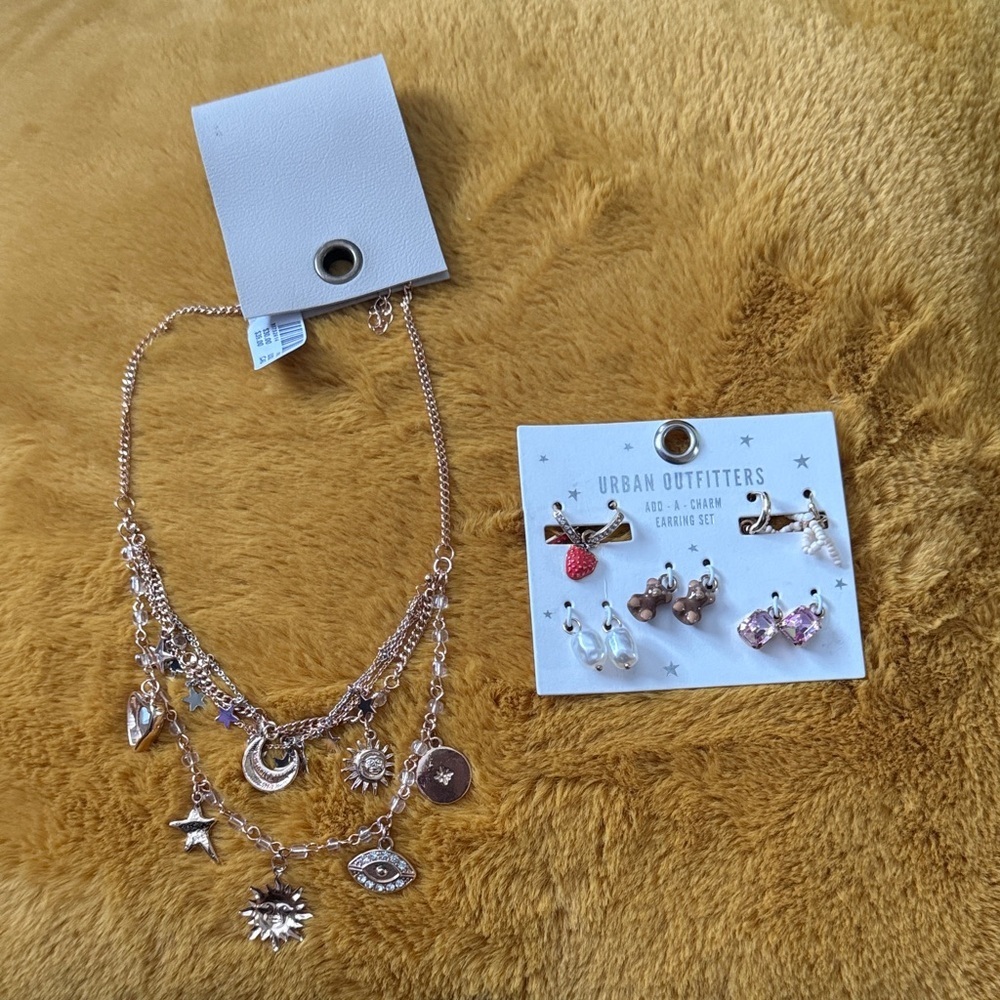 2 for 1 - Urban Outfitters Gold and Silver Charm Necklace Set / add a charm set
